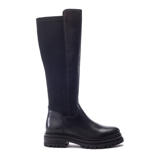 Roshana Black Leather Boots