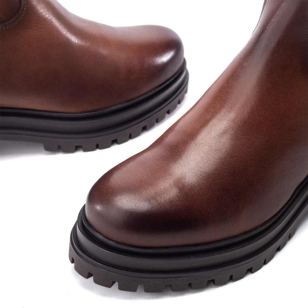 Roshana Dark Tan Leather Boots
