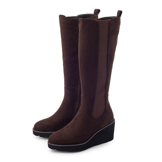 Rounia Dark Brown Alcantara Boots