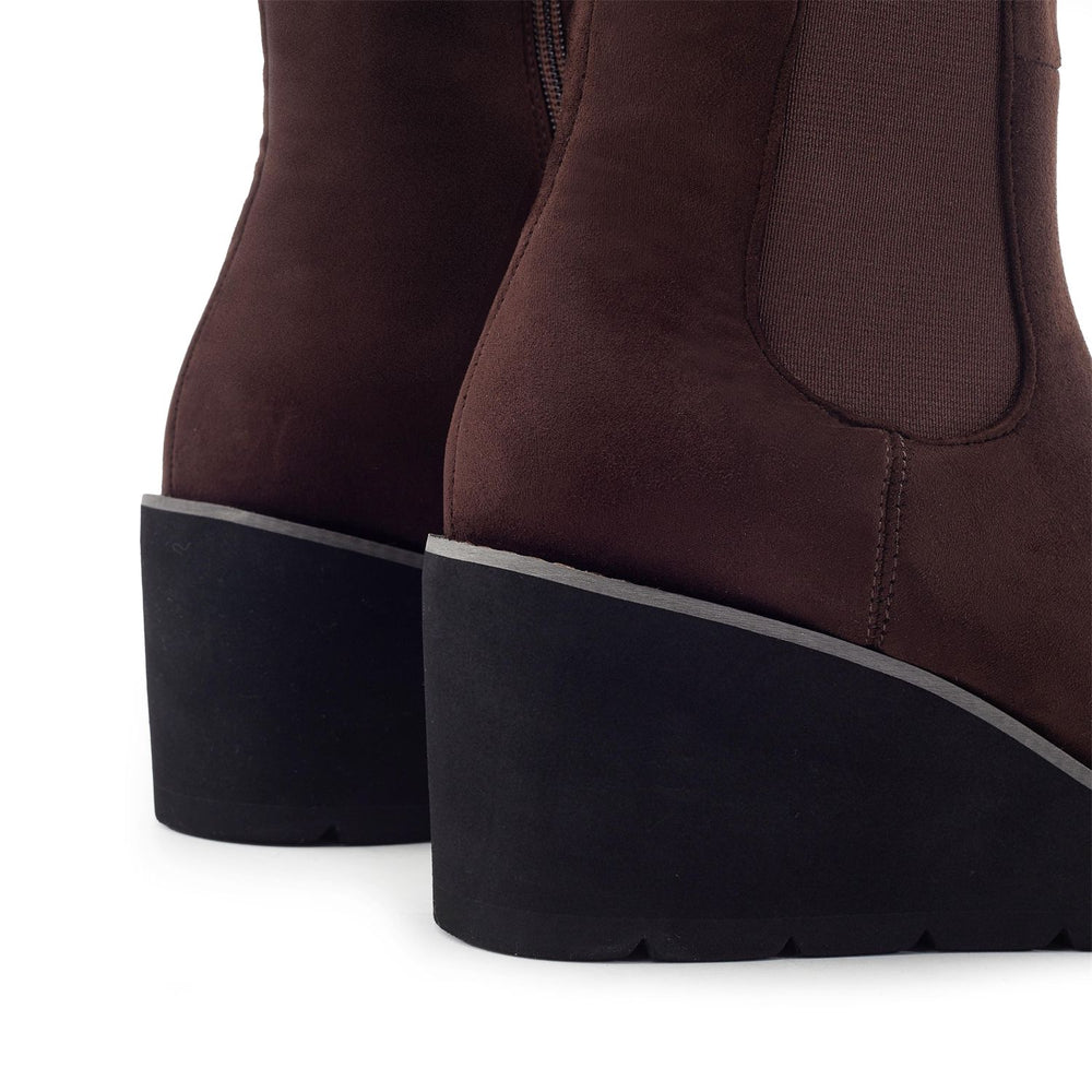 Rounia Dark Brown Alcantara Boots