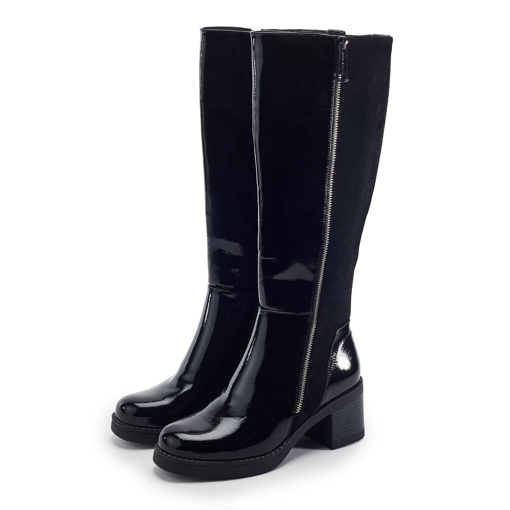 Rufus Black Patent Boots