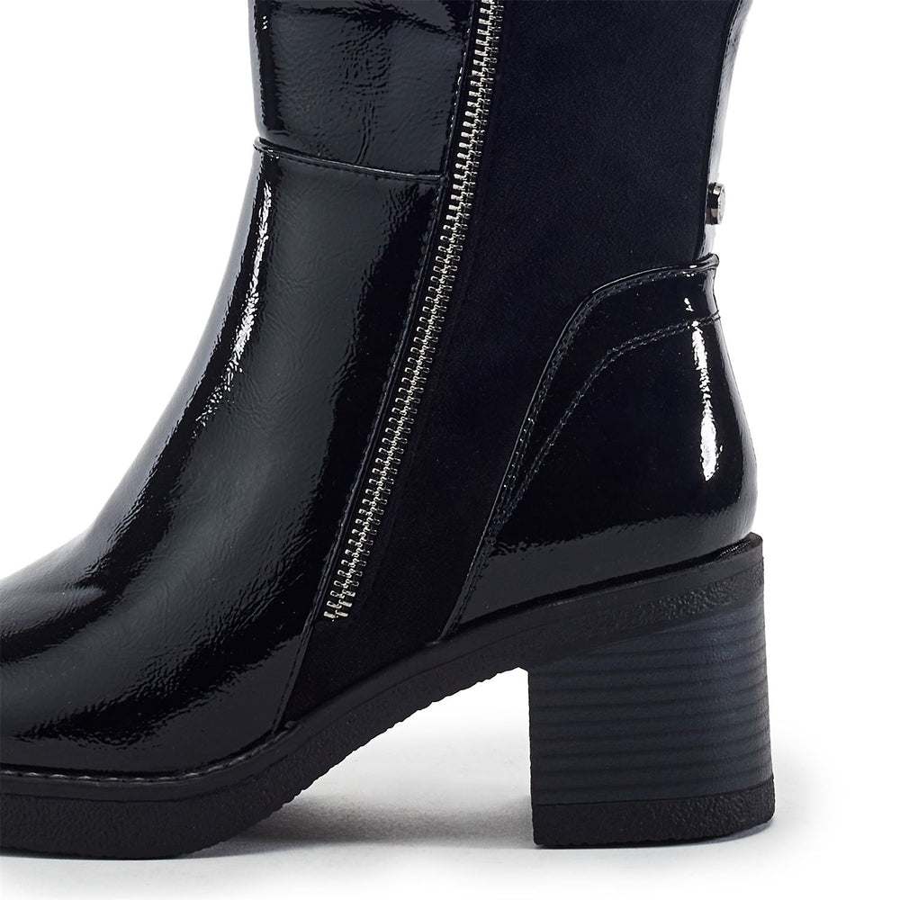 Rufus Black Patent Boots