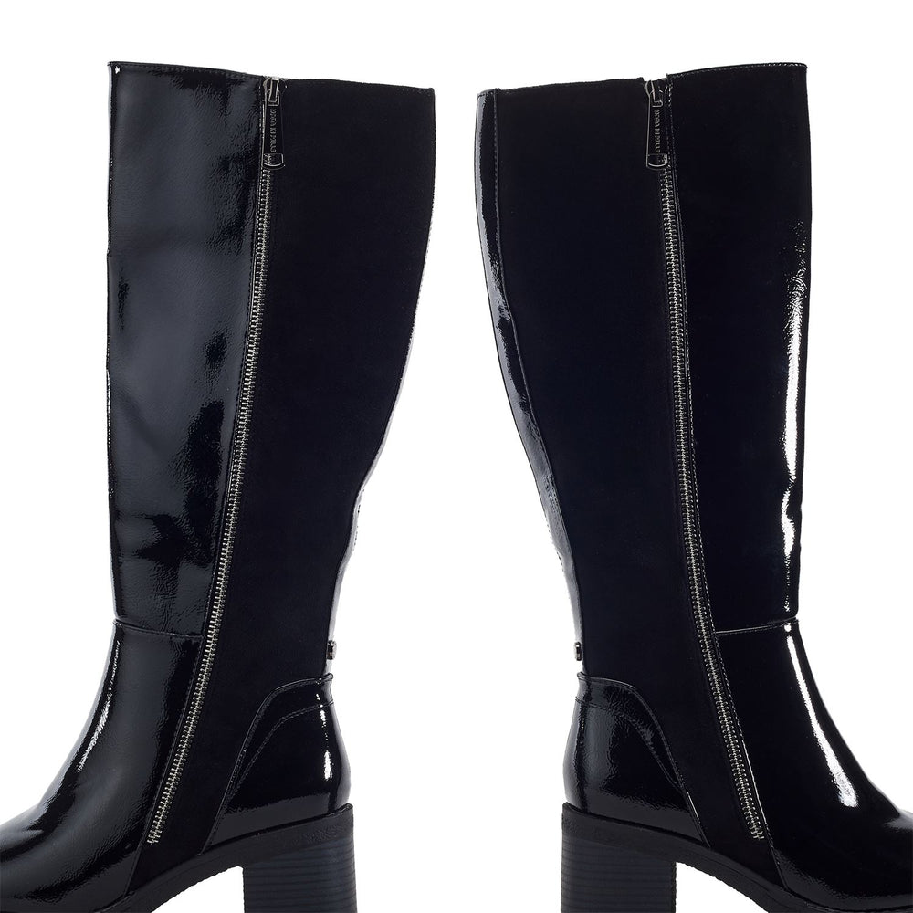 Rufus Black Patent Boots