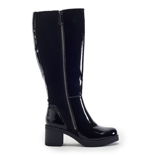 Rufus Black Patent Boots