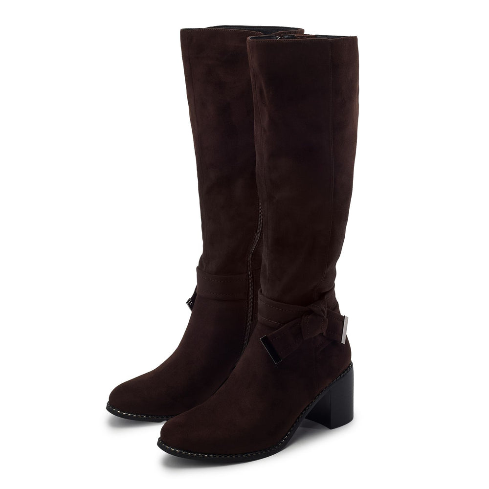 Sabea Dark Brown Alcantara Boots
