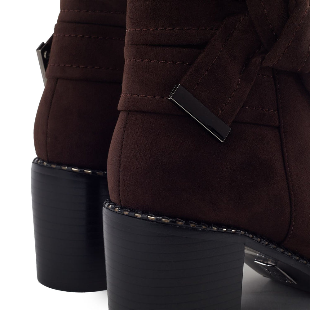 Sabea Dark Brown Alcantara Boots