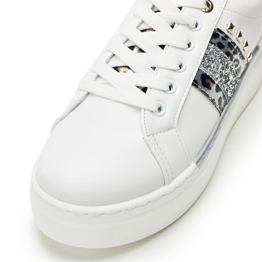Salomie White-Metallic Porvair Trainers