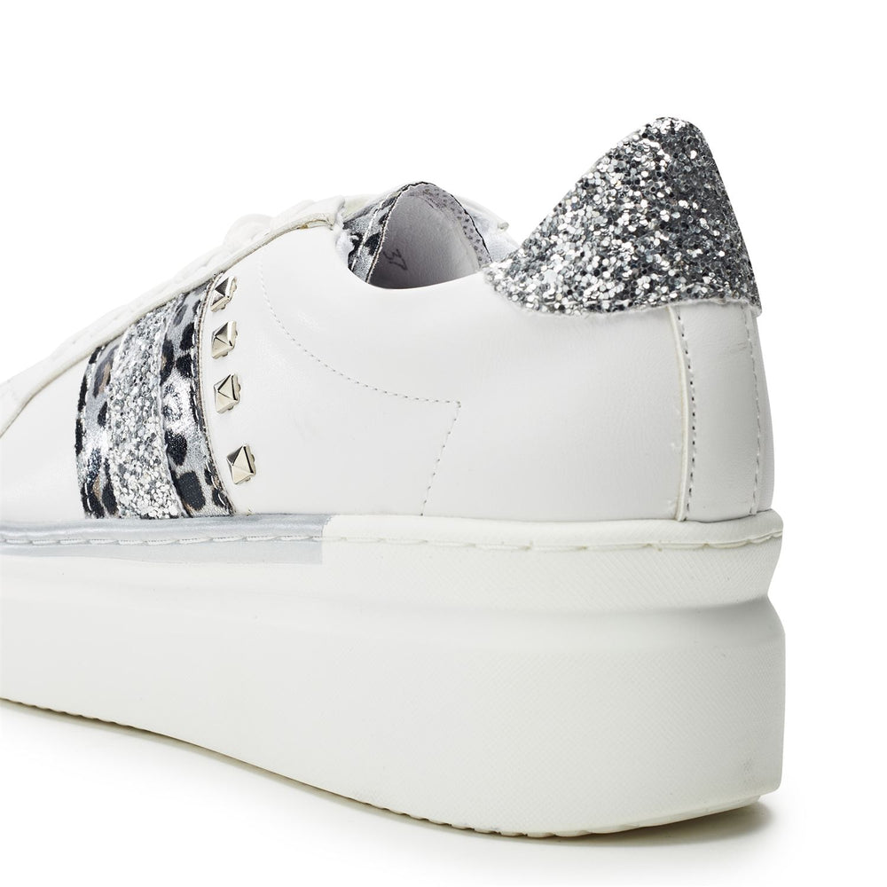 Salomie White-Metallic Porvair Trainers
