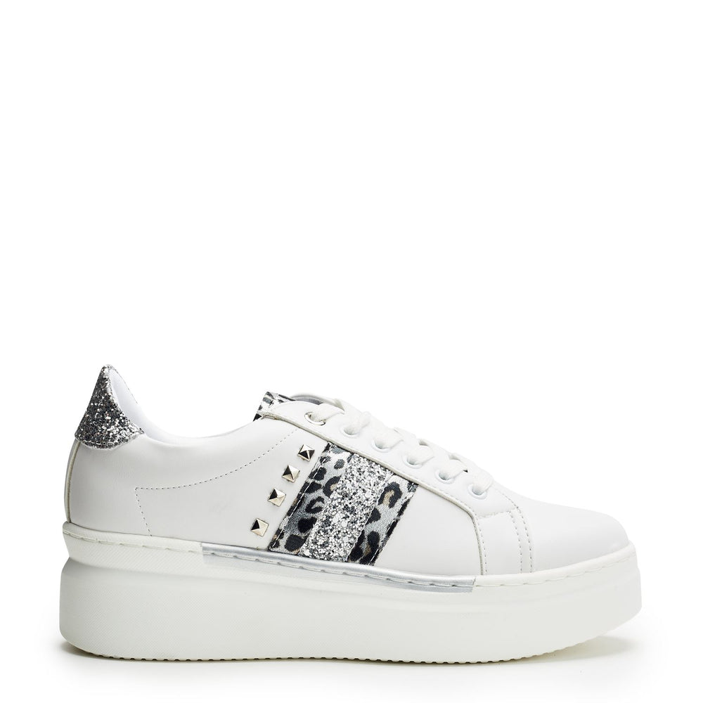 Salomie White-Metallic Porvair Trainers