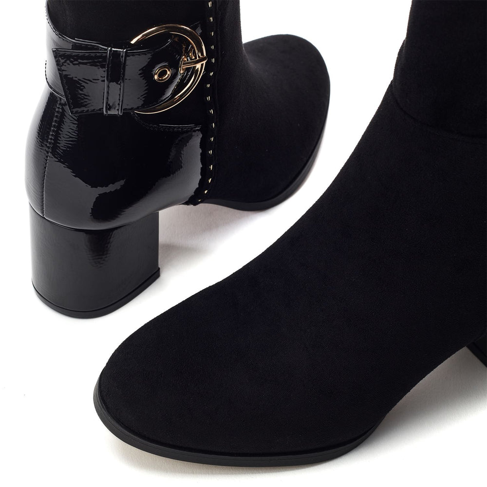 Sameena Black Alcantara Boots