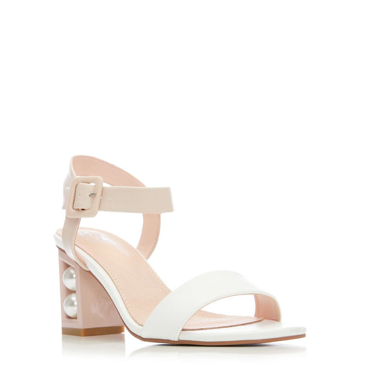 Sandypearl Nude - White Porvair Sandals