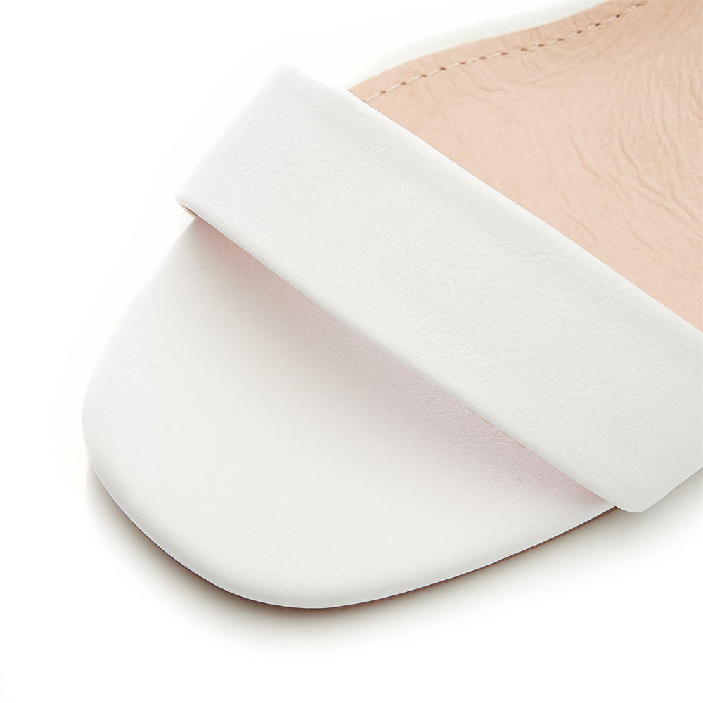 Sandypearl Nude - White Porvair Sandals