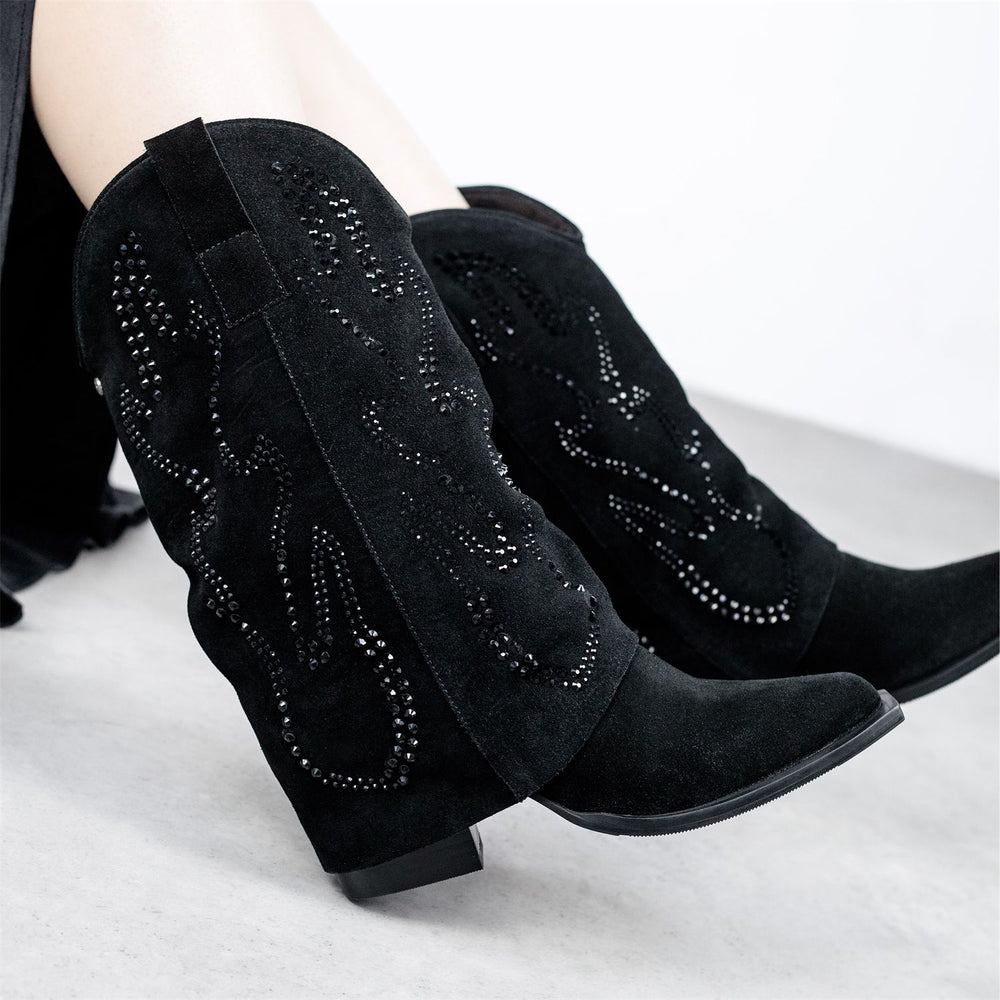 Sansha Black Suede Boots