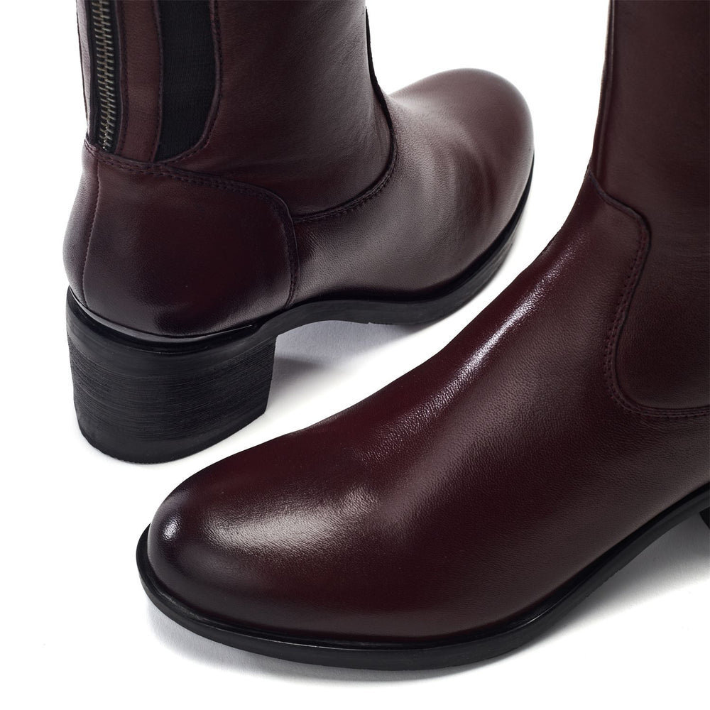 Sansho Burgundy Leather Boots
