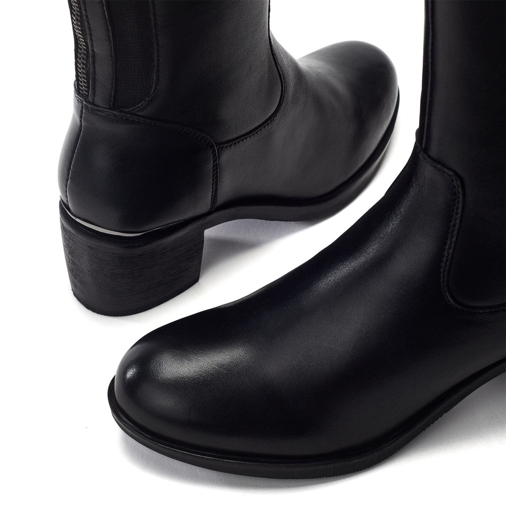 Sansho Black Leather Boots