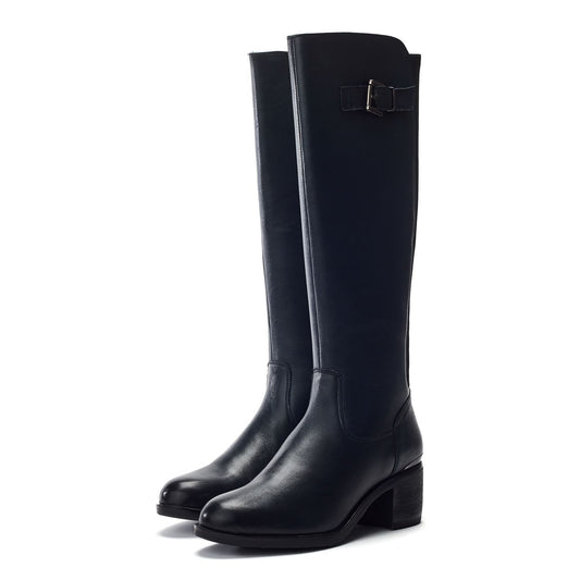 Sansho Navy Leather Boots