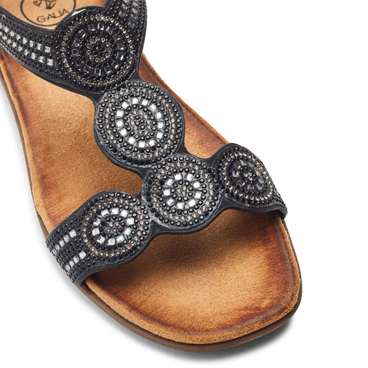 Sarelle Black Porvair Sandals