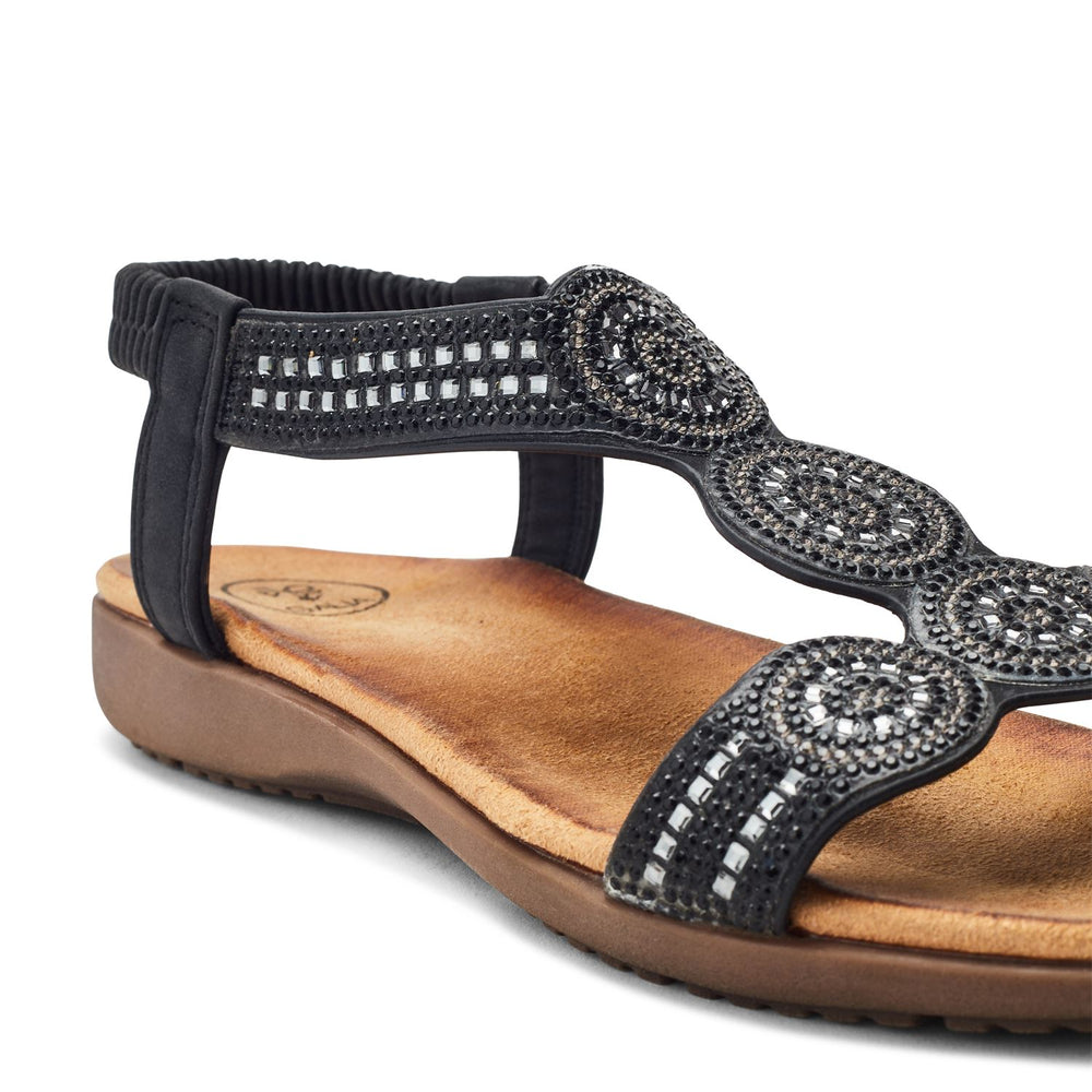 Sarelle Black Porvair Sandals