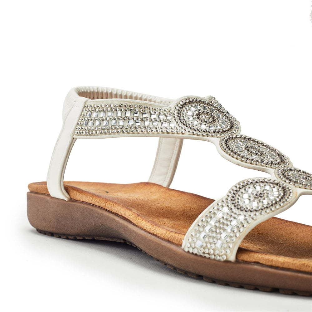 Sarelle White Porvair Sandals