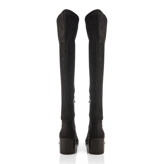 Sarianne Black Alcantara Boots