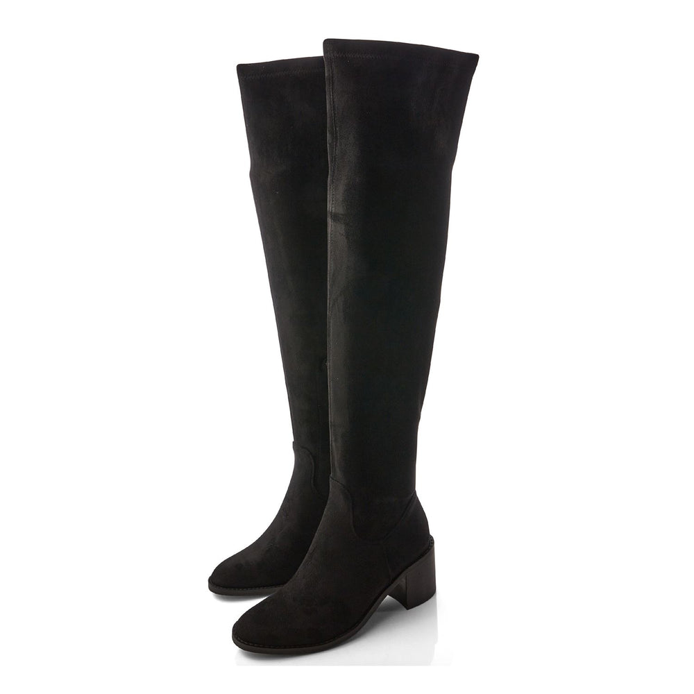 Sarianne Black Alcantara Boots