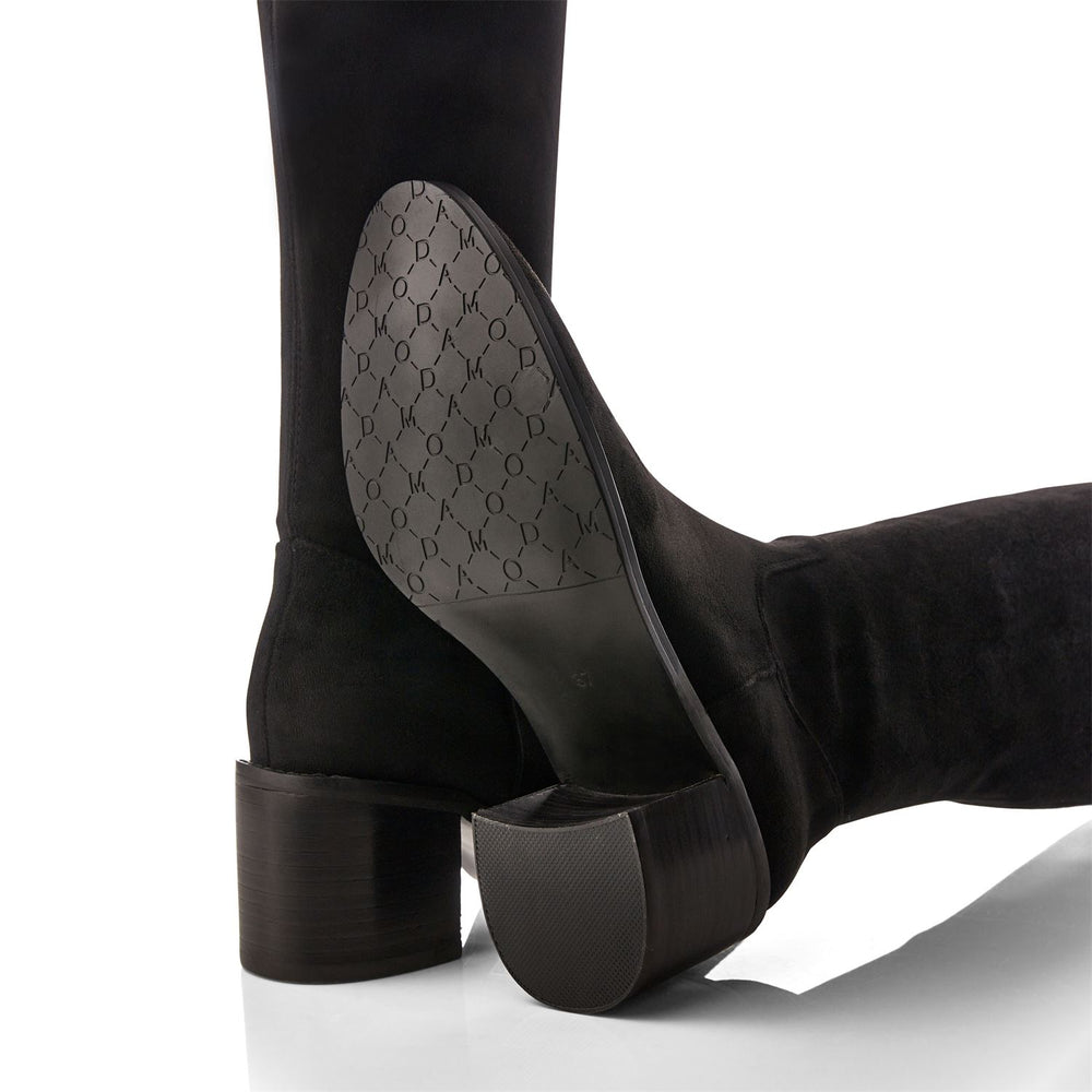 Sarianne Black Alcantara Boots