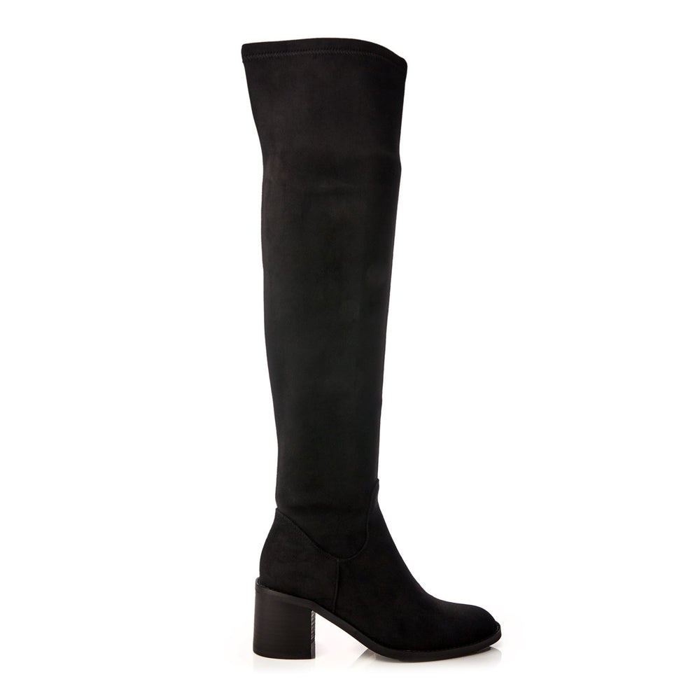 Sarianne Black Alcantara Boots