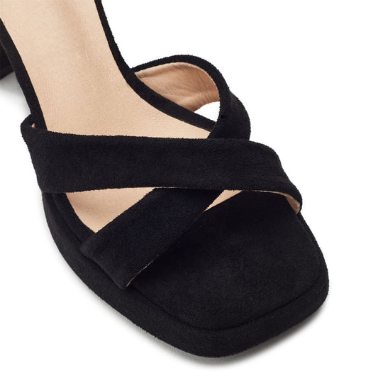 Sarie Black Porvair Sandals