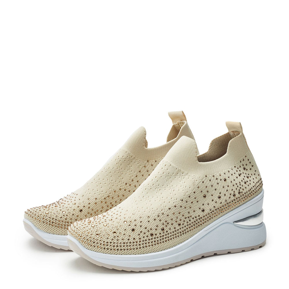 Savina Beige Porvair Trainers