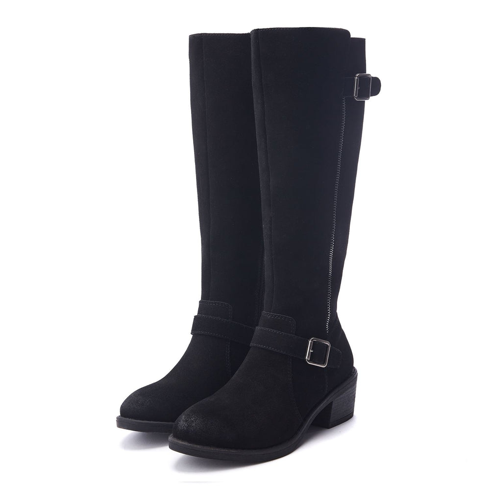 Senlis Black Suede Boots