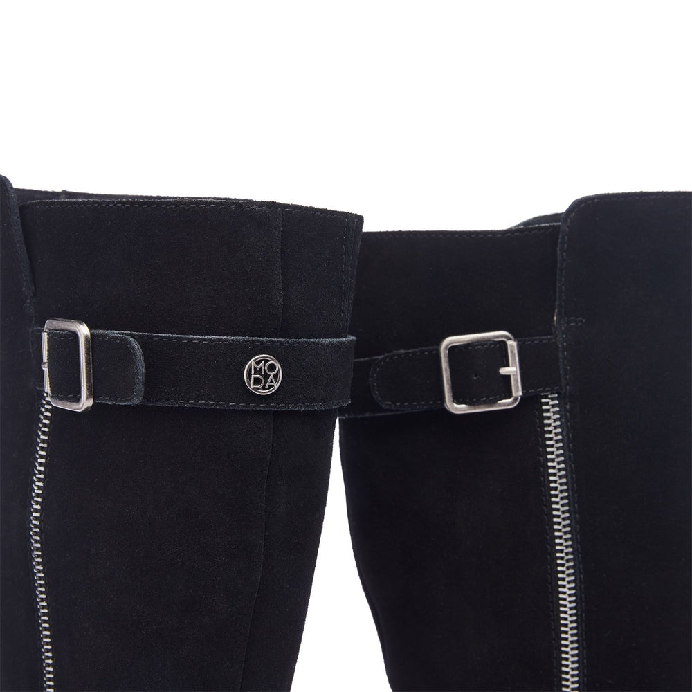 Senlis Black Suede Boots
