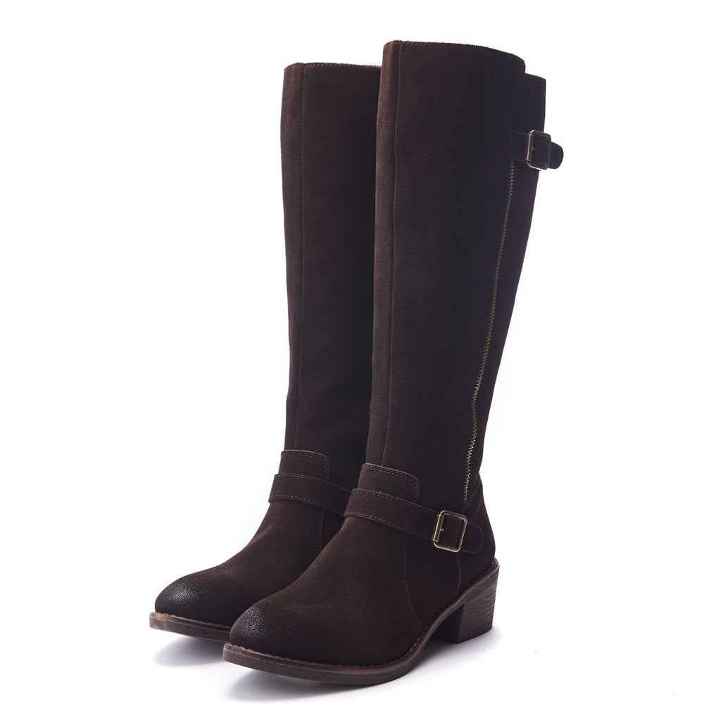 Senlis Dark Brown Suede Boots