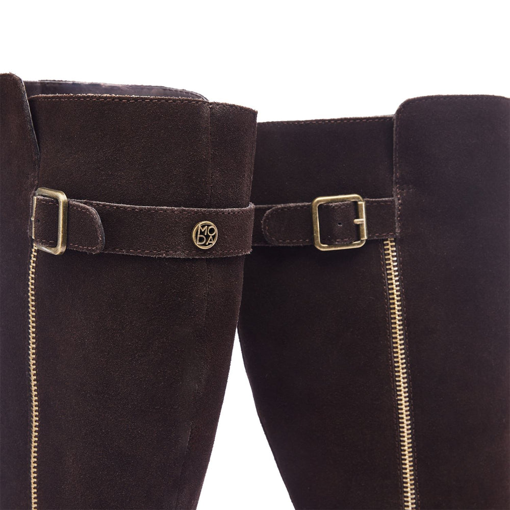 Senlis Dark Brown Suede Boots
