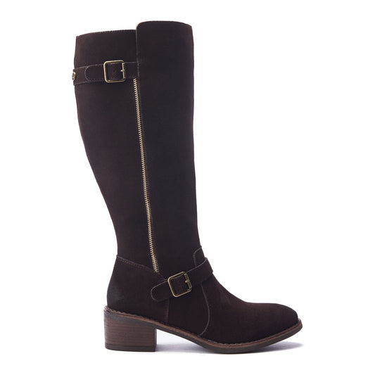 Senlis Dark Brown Suede Boots