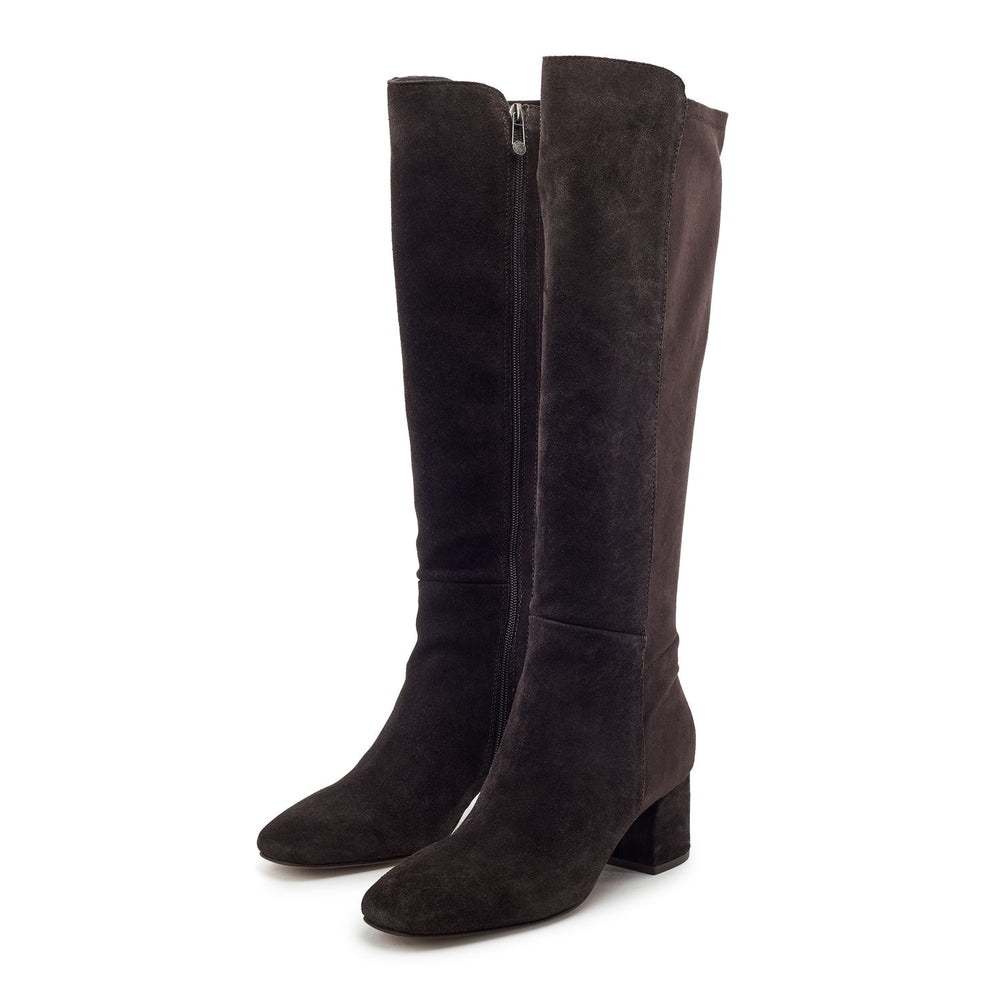 Serrafina Dark Brown Suede Boots