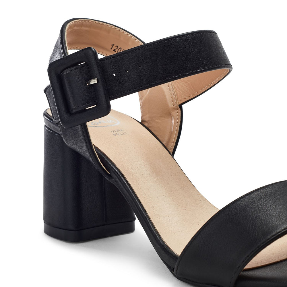 Sevina Black Porvair Sandals
