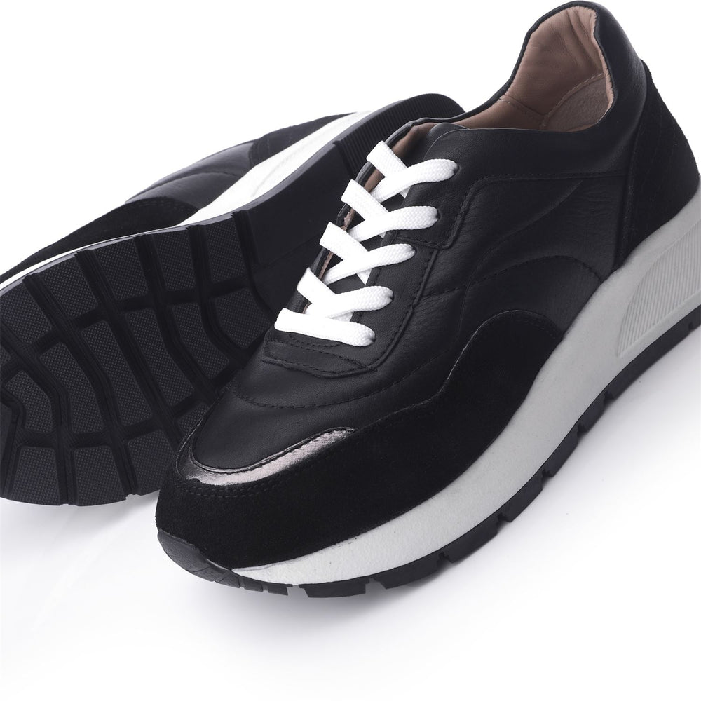 Sh Adaggio Black Leather Trainers