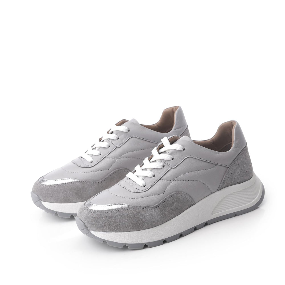 Sh Adaggio Grey Leather Trainers