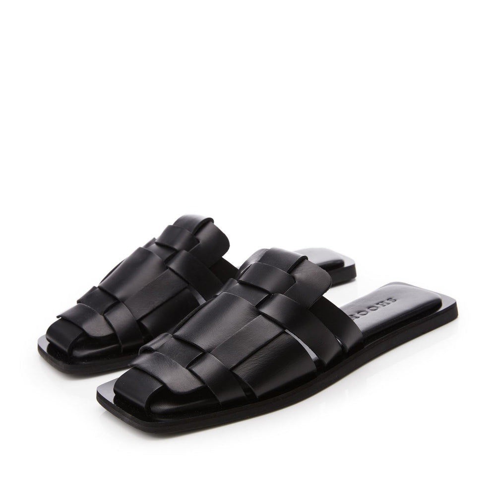 Sh Akari Black Leather Sandals