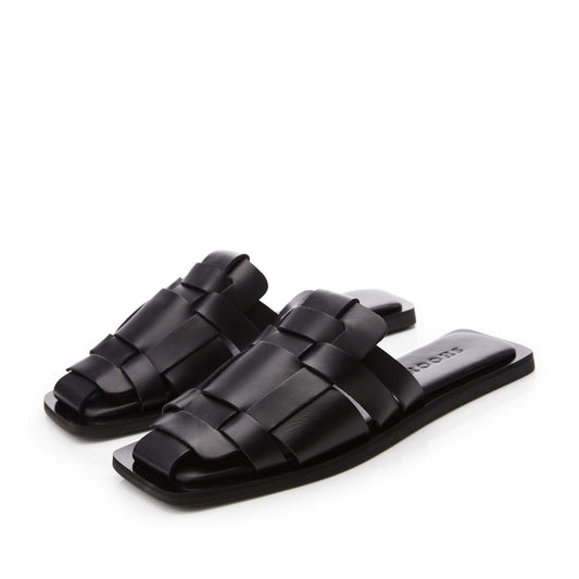 Sh Akari Black Leather Sandals