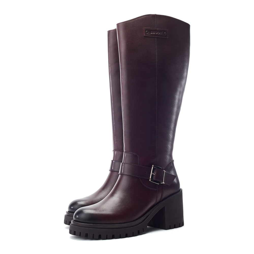 Sh Arran Burgundy Leather Boots