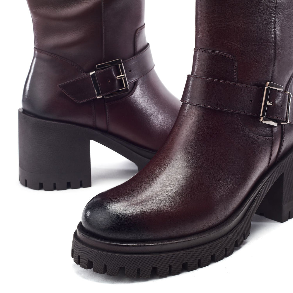 Sh Arran Burgundy Leather Boots
