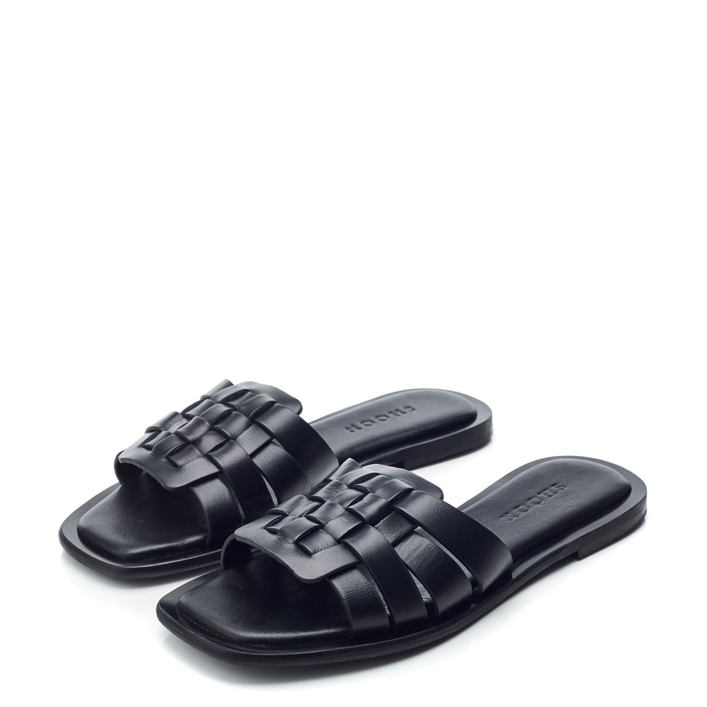 Sh Athol Black Leather Sandals