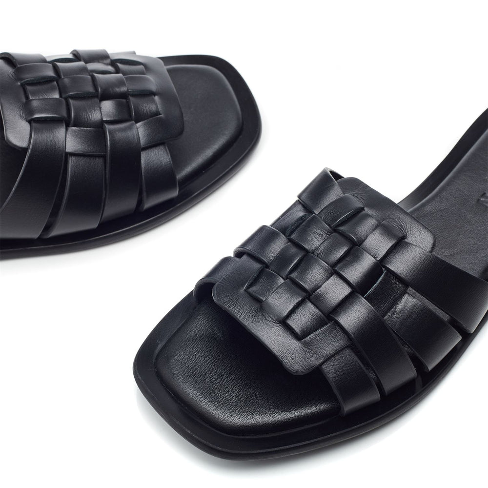 Sh Athol Black Leather Sandals
