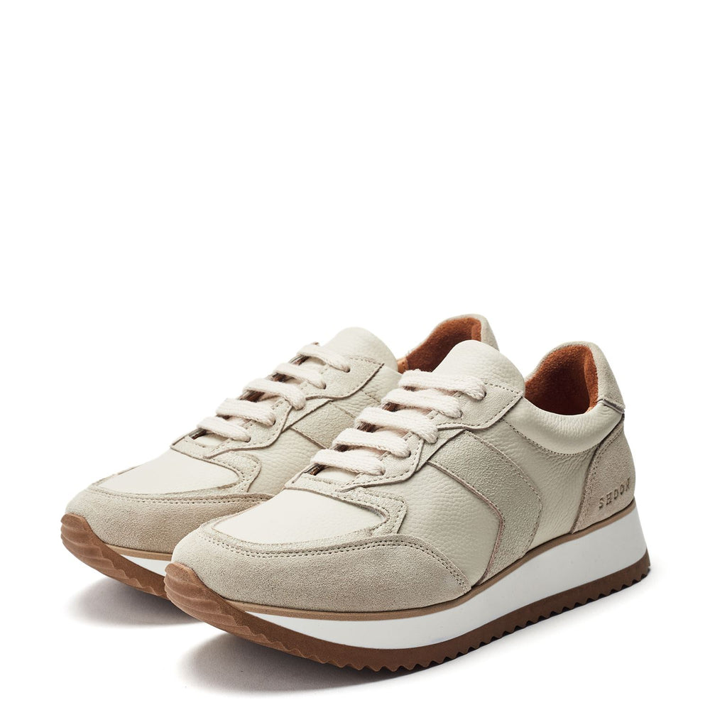 Sh Eager Off White Leather Trainers
