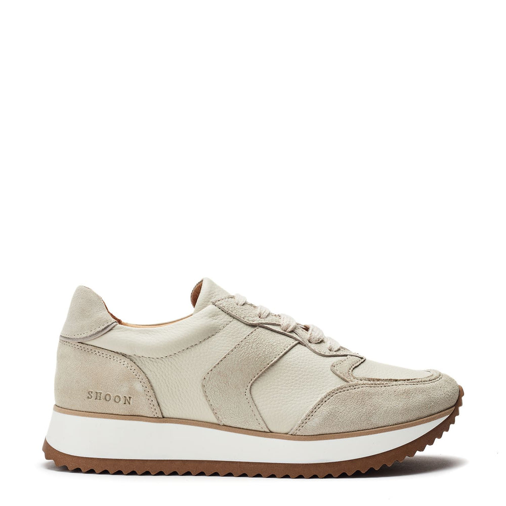 Sh Eager Off White Leather Trainers