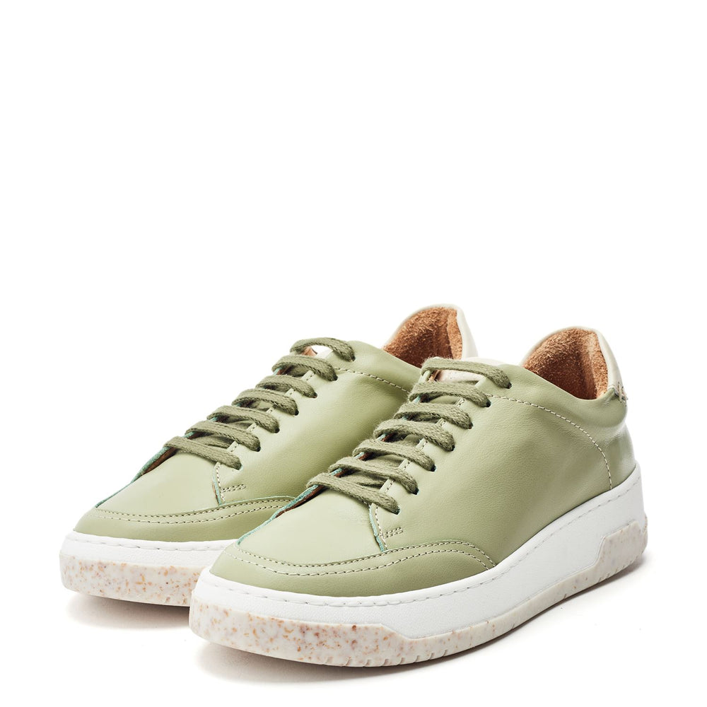 Sh Eglise Light Green Leather Trainers