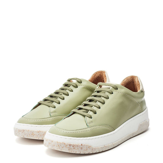 Sh Eglise Light Green Leather Trainers