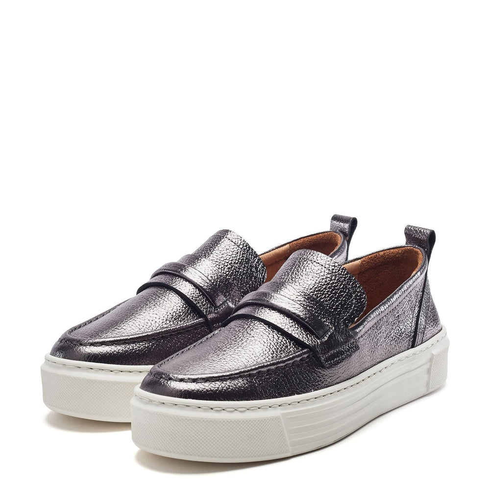 Sh Elmo Pewter Leather Shoes