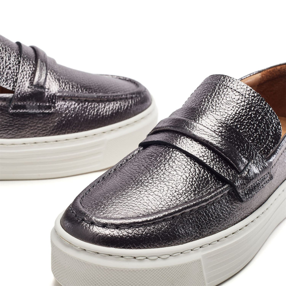 Sh Elmo Pewter Leather Shoes
